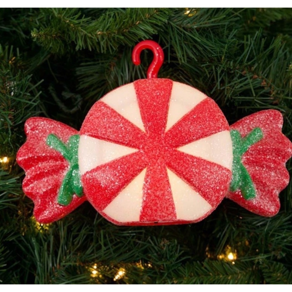 Cracker Barrel Blow Mold Candy Ornament Light Up Red Retro Christmas Tree 9" NWT
